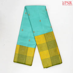 Turquoise Blue Kanchipuram Silk Saree