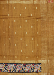 Mustard Brown Munga Silk Saree