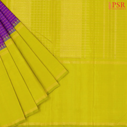 Magenta Purple Kanchipuram Ganga Jamuna Silk Saree