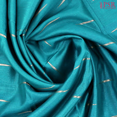 Peacock Blue Semi Tussar Saree