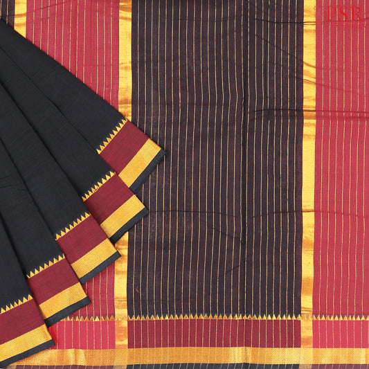 Black Mangalagiri Cotton Saree