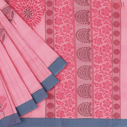 Flamingo Pink Kovai Cotton Saree