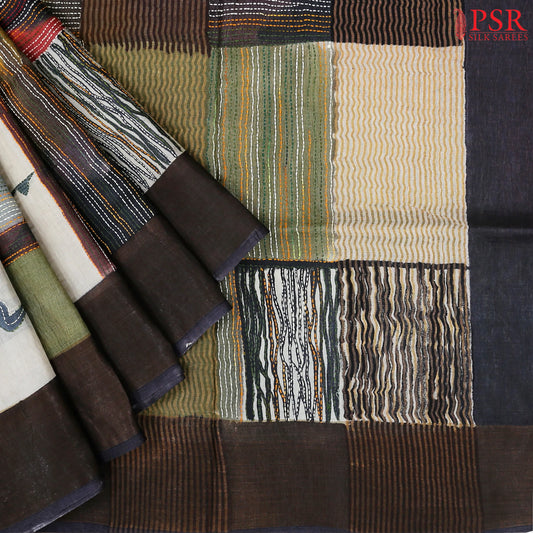 Multicolor Kadhi Tussar Silk Saree