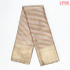 Golden Beige Kanchipuram Jacquard Tissue Silk Saree