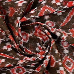 Dark Brown Semi Patola Silk Cotton Saree