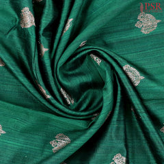 Dark Green Banaras Jute Silk Saree