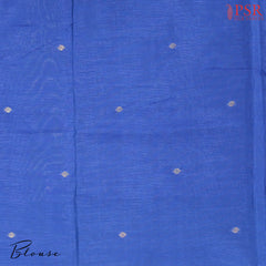 Peacock Blue Semi Tussar Saree
