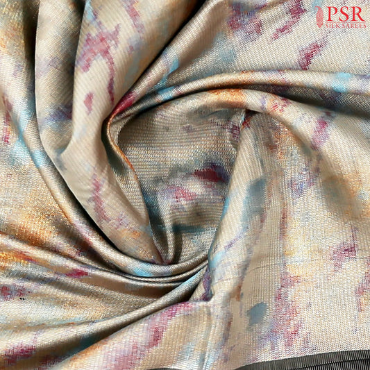 Light Grey Designer Bridal Kanchipuram Tissue Silk Saree