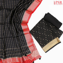 Black Assam Silk Dress Material