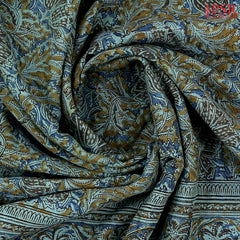 Blue Grey Mangalagiri Cotton Saree