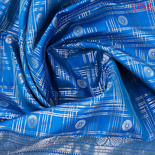 Azure Blue Fancy Kanchipuram Silk Saree