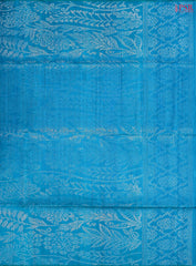 Cyan Jute Soft Silk Saree