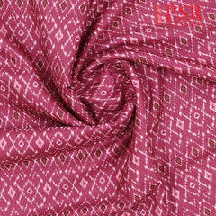 Mulberry Pink Semi Tassar Ikkat Print Running Material
