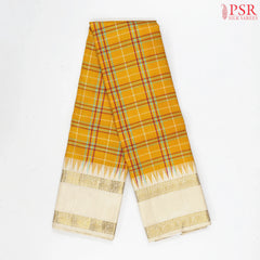 Amber Yellow Kanchipuram Silk Saree