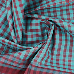 Surfer Blue & Burgundy Kanchi Cotton Saree