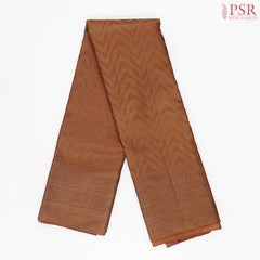 Burnt Copper Kanchipuram Jacquard Silk Saree