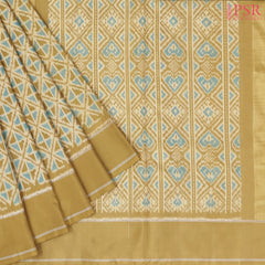 Olive Tan Pochampally Silk Ikat Saree