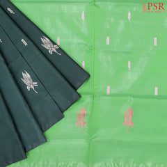 Bottle Green Vazhainaar Silk Saree