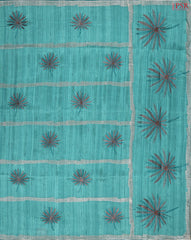 Robin Egg Blue Kosa Embroidery Saree