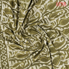 Olive Green Hacoba Embroidery Running Material
