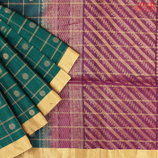 Pine Green Silk Cotton Saree