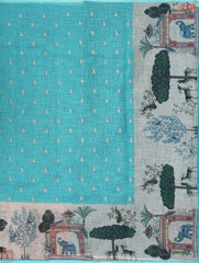 Fluorescent Blue Kota Saree