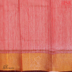 Dark Brown Semi Patola Silk Cotton Saree