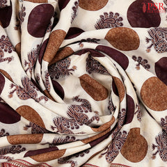 Beige Chanderi Silk Cotton Saree
