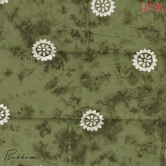 Beige & Olive Green Cotton Dress Material