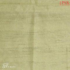 Olive Yellow Semi Tussar Embroidery Saree