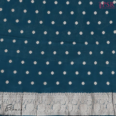 Dark Teal Blue Georgette Saree