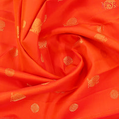 Saffron Kanchipuram Silk Saree