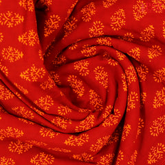 Rust red Cotton Print Running Material