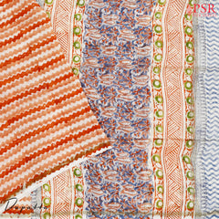 Dark Cloud Blue Chanderi Silk Cotton Dress Material