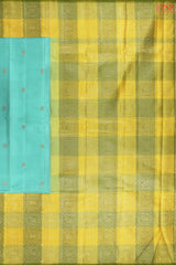 Turquoise Blue Kanchipuram Silk Saree