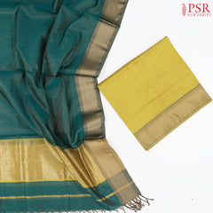 Golden Mustard Mangalagiri Silk Cotton Dress Material