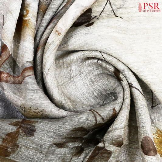 Grey & Taupe Kadhi Tussar Silk Saree