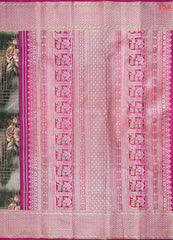 Jungle Green Kanchipuram Jacquard Tissue Silk Saree