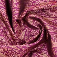 Burgundy Kanchipuram Jacquard Silk Saree