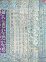 Violet Kanchipuram Jacquard Tissue Silk Saree