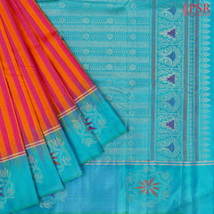Pink & Orange Fancy Kanchipuram Silk Saree