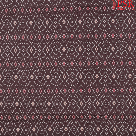 Brown Semi Tassar Ikkat Print Running Material