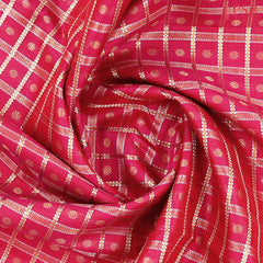 Cerise Pink Kanchipuram Jacquard Silk Saree