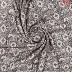 Beigte & Aubergine Linen Print Running Material