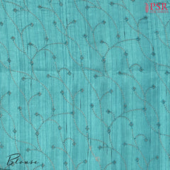 Robin Egg Blue Kosa Embroidery Saree