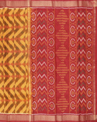 Mustard Yellow Patola Silk Cotton Saree