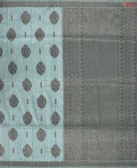 Turquoise Blue Semi Banaras Saree