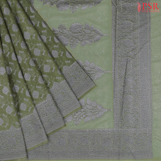 Dark Asparagus Green Georgette Saree