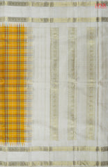 Amber Yellow Kanchipuram Silk Saree