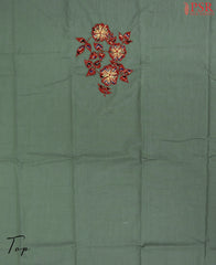 Pewter Green Cotton Dress Material